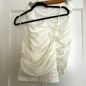 Two piece ruched mini dress